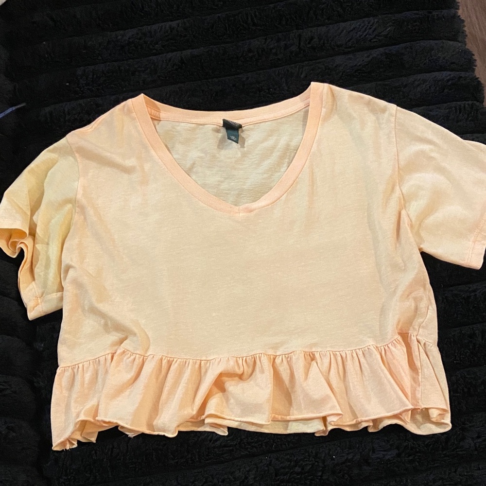 Wild Fable Peach Ruffle Hem Blouse